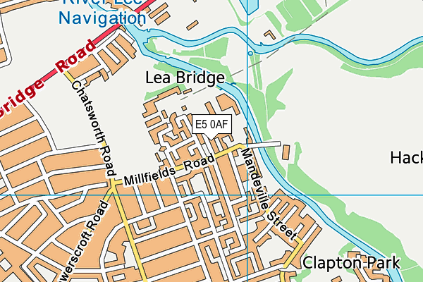 E5 0AF map - OS VectorMap District (Ordnance Survey)