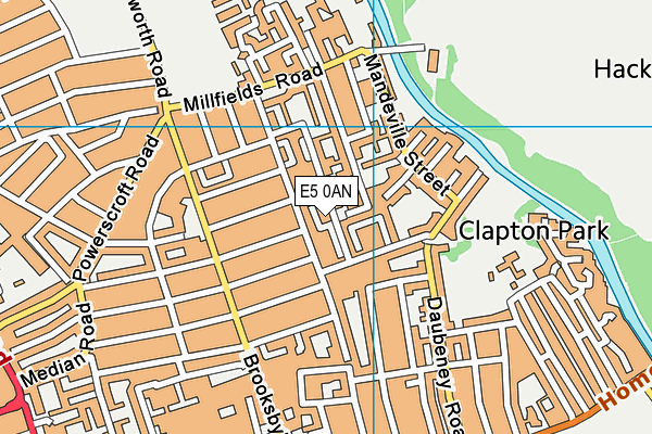 E5 0AN map - OS VectorMap District (Ordnance Survey)