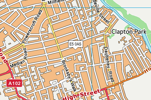 E5 0AS map - OS VectorMap District (Ordnance Survey)