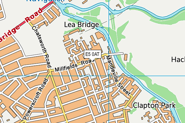 E5 0AT map - OS VectorMap District (Ordnance Survey)