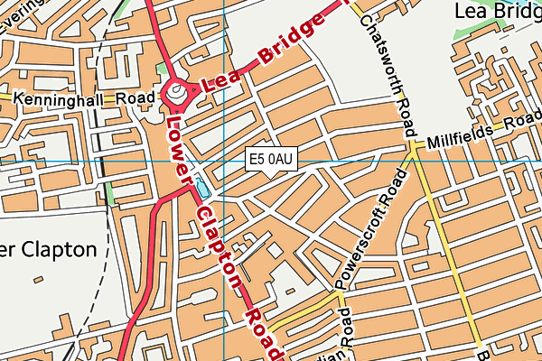 E5 0AU map - OS VectorMap District (Ordnance Survey)