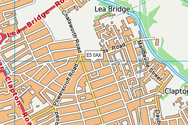 E5 0AX map - OS VectorMap District (Ordnance Survey)