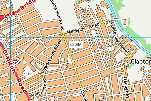 E5 0BA map - OS VectorMap District (Ordnance Survey)