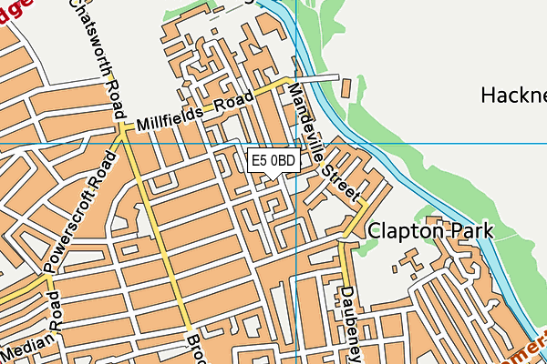 E5 0BD map - OS VectorMap District (Ordnance Survey)