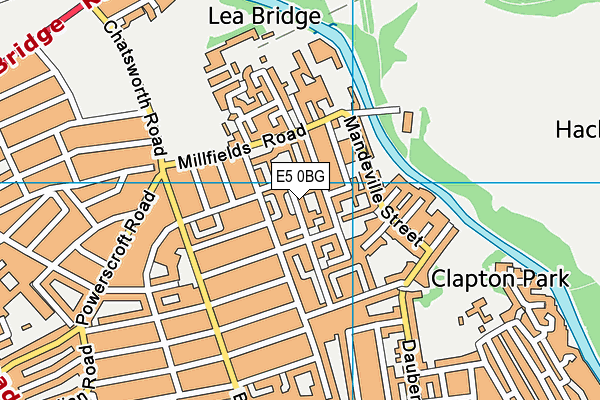 E5 0BG map - OS VectorMap District (Ordnance Survey)
