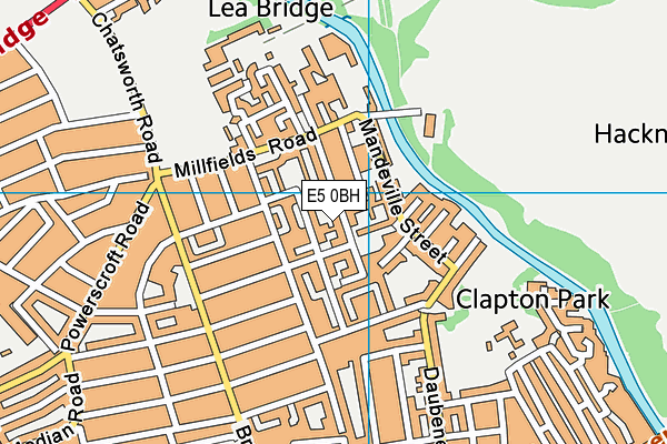 E5 0BH map - OS VectorMap District (Ordnance Survey)