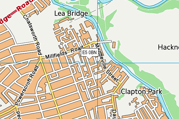 E5 0BN map - OS VectorMap District (Ordnance Survey)