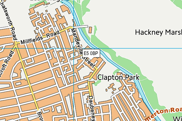 E5 0BP map - OS VectorMap District (Ordnance Survey)
