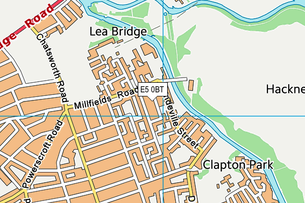 Mandeville Primary School map (E5 0BT) - OS VectorMap District (Ordnance Survey)