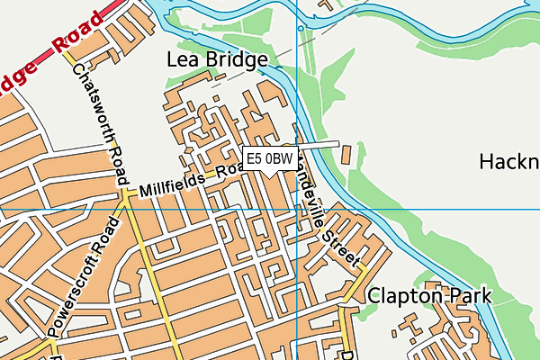 E5 0BW map - OS VectorMap District (Ordnance Survey)