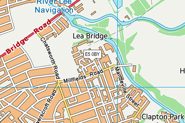 E5 0BY map - OS VectorMap District (Ordnance Survey)