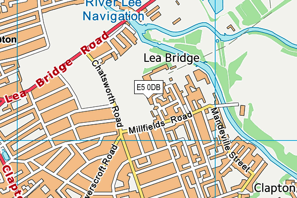 E5 0DB map - OS VectorMap District (Ordnance Survey)