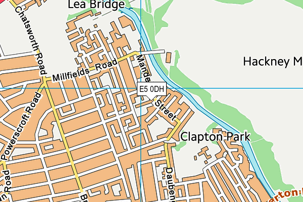 E5 0DH map - OS VectorMap District (Ordnance Survey)