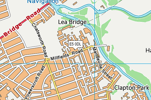 E5 0DL map - OS VectorMap District (Ordnance Survey)