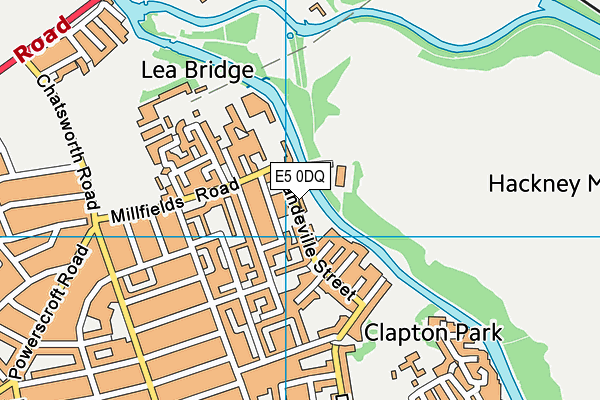 E5 0DQ map - OS VectorMap District (Ordnance Survey)