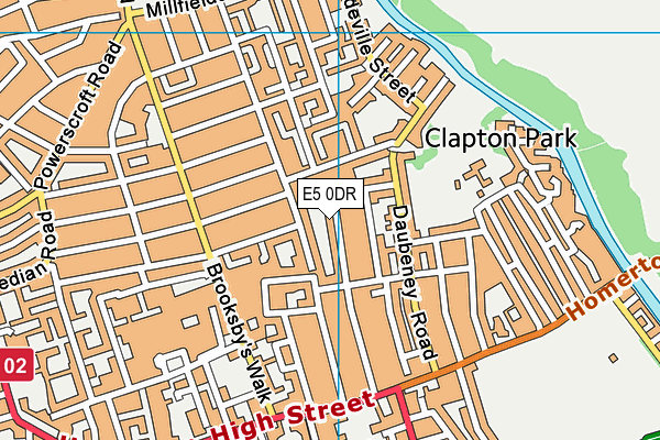 E5 0DR map - OS VectorMap District (Ordnance Survey)