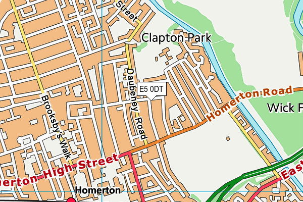 E5 0DT map - OS VectorMap District (Ordnance Survey)