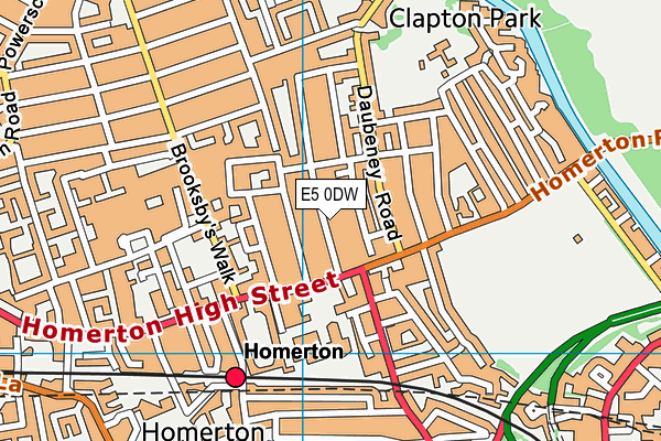 E5 0DW map - OS VectorMap District (Ordnance Survey)