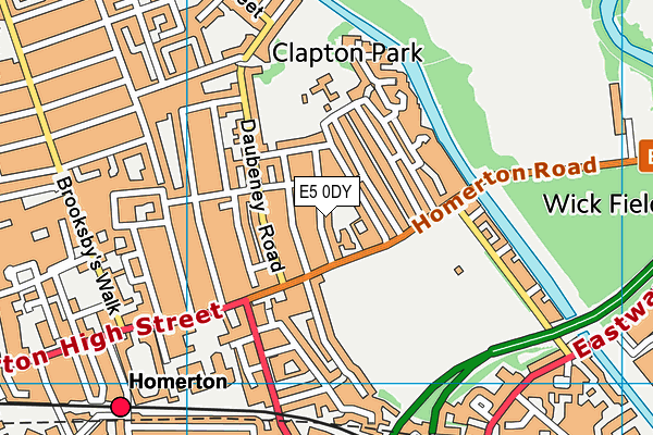 E5 0DY map - OS VectorMap District (Ordnance Survey)