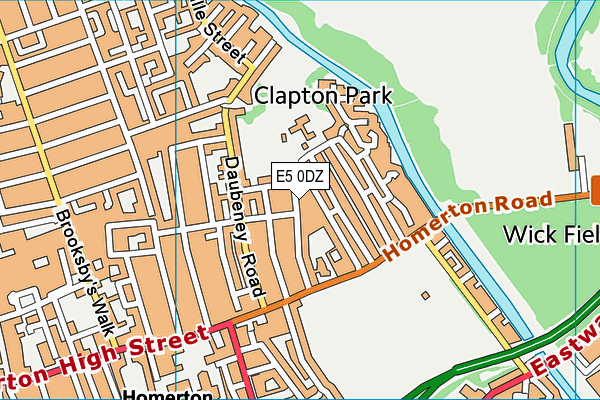 E5 0DZ map - OS VectorMap District (Ordnance Survey)