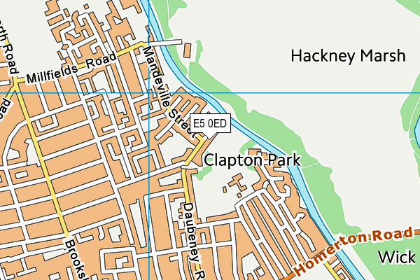 E5 0ED map - OS VectorMap District (Ordnance Survey)