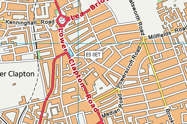 E5 0ET map - OS VectorMap District (Ordnance Survey)