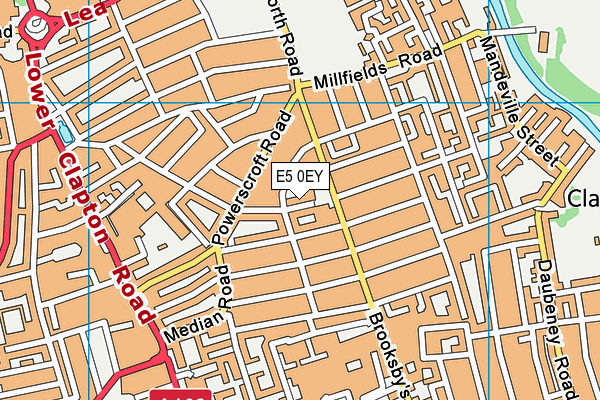 E5 0EY map - OS VectorMap District (Ordnance Survey)