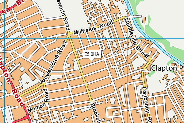 E5 0HA map - OS VectorMap District (Ordnance Survey)