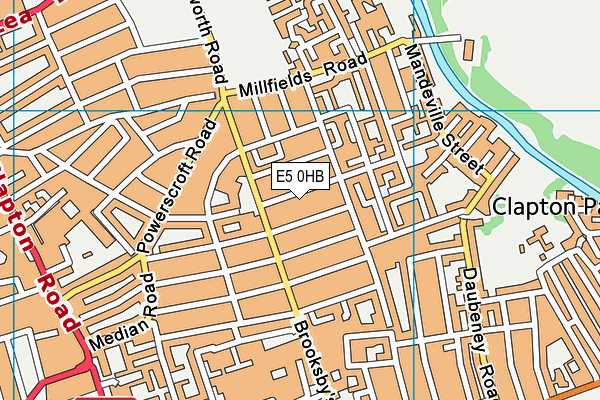 E5 0HB map - OS VectorMap District (Ordnance Survey)