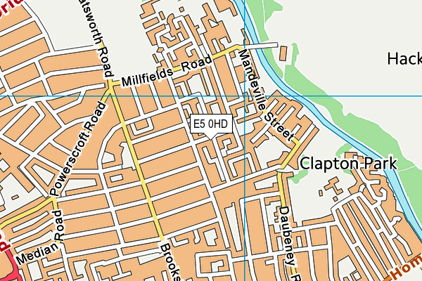 E5 0HD map - OS VectorMap District (Ordnance Survey)