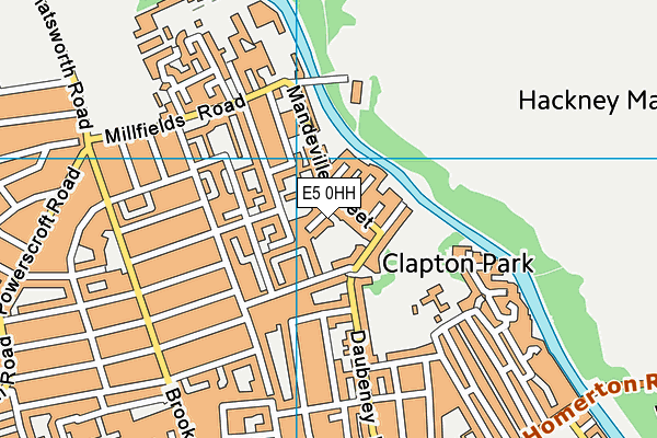 E5 0HH map - OS VectorMap District (Ordnance Survey)
