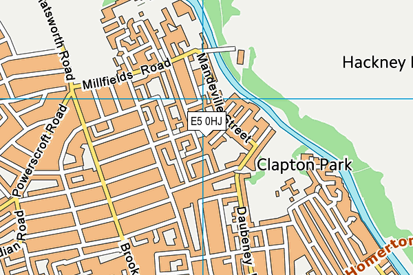 E5 0HJ map - OS VectorMap District (Ordnance Survey)