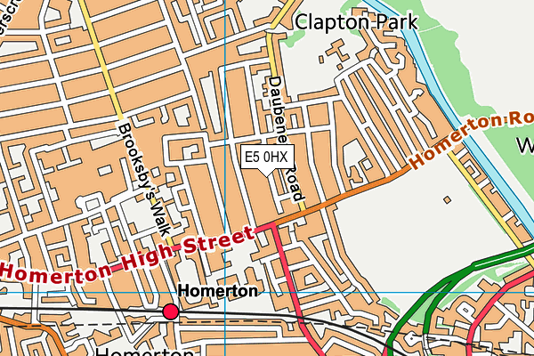 E5 0HX map - OS VectorMap District (Ordnance Survey)