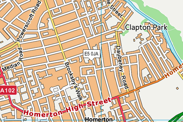 E5 0JA map - OS VectorMap District (Ordnance Survey)