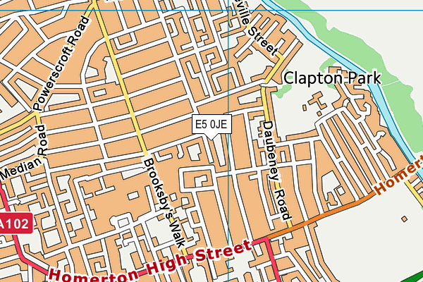 E5 0JE map - OS VectorMap District (Ordnance Survey)