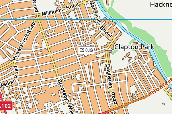 E5 0JG map - OS VectorMap District (Ordnance Survey)