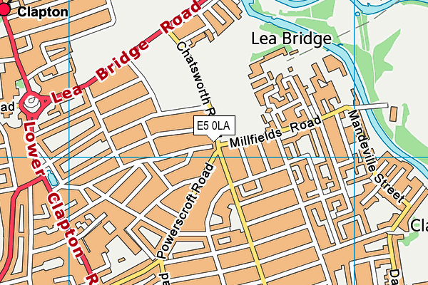 E5 0LA map - OS VectorMap District (Ordnance Survey)