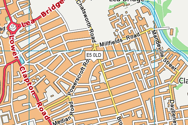 E5 0LD map - OS VectorMap District (Ordnance Survey)