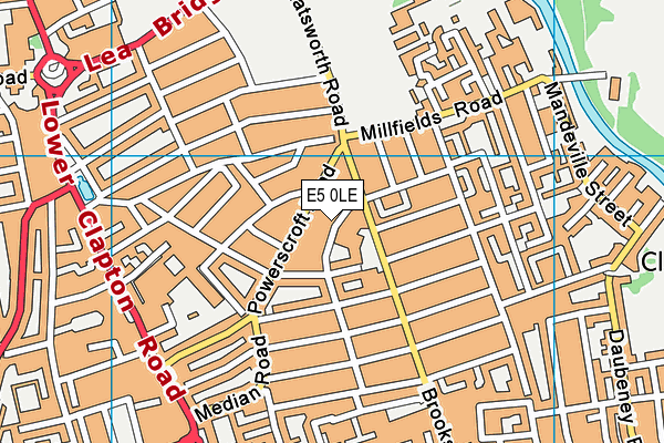 E5 0LE map - OS VectorMap District (Ordnance Survey)