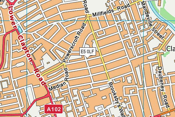 E5 0LF map - OS VectorMap District (Ordnance Survey)