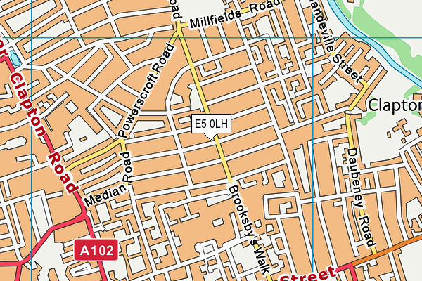 E5 0LH map - OS VectorMap District (Ordnance Survey)