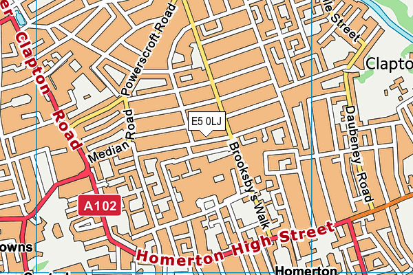 E5 0LJ map - OS VectorMap District (Ordnance Survey)