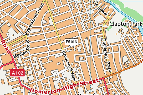 E5 0LN map - OS VectorMap District (Ordnance Survey)