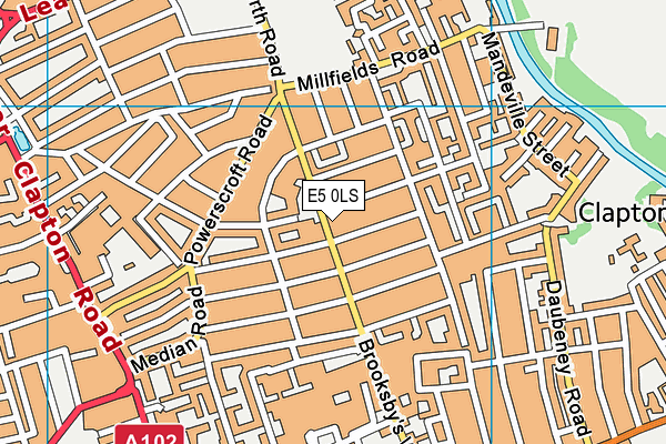 E5 0LS map - OS VectorMap District (Ordnance Survey)