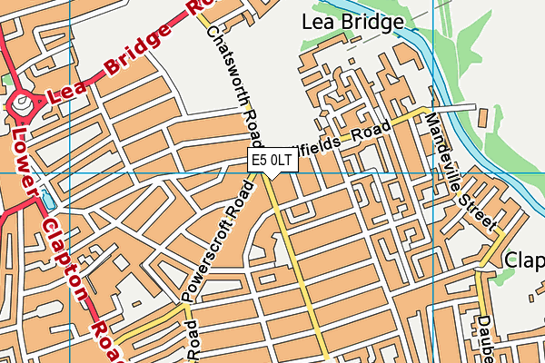 E5 0LT map - OS VectorMap District (Ordnance Survey)