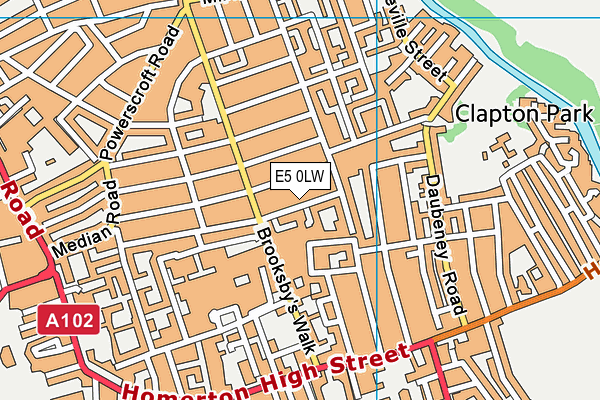 E5 0LW map - OS VectorMap District (Ordnance Survey)