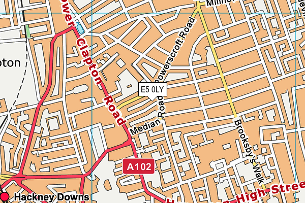 E5 0LY map - OS VectorMap District (Ordnance Survey)