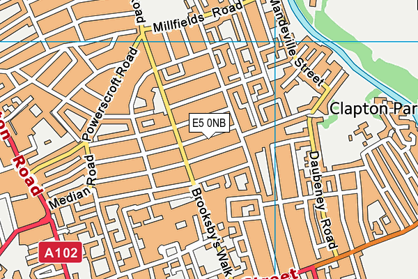 E5 0NB map - OS VectorMap District (Ordnance Survey)