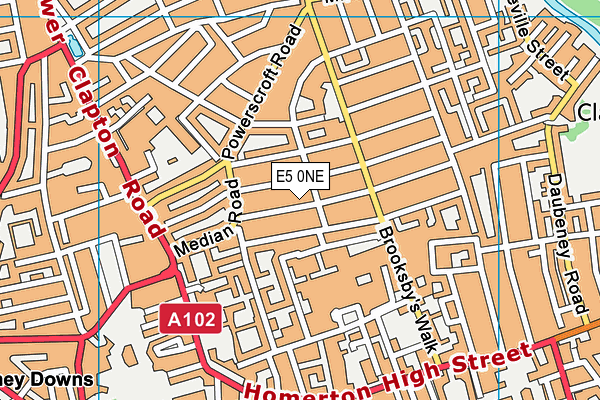 E5 0NE map - OS VectorMap District (Ordnance Survey)