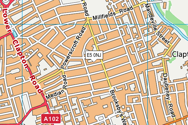 E5 0NJ map - OS VectorMap District (Ordnance Survey)